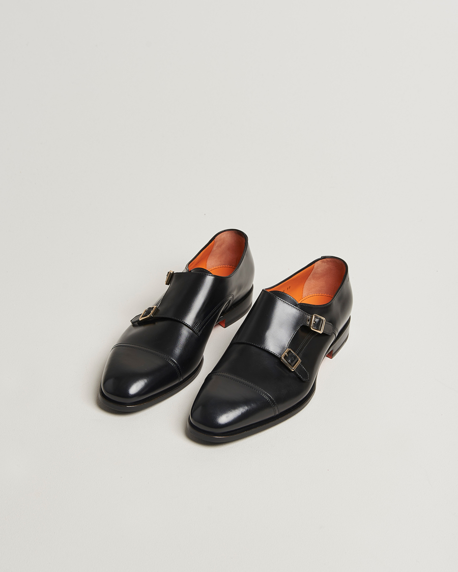 Herren | Monkstrap | Santoni | Adrian Double Monk Black Calf