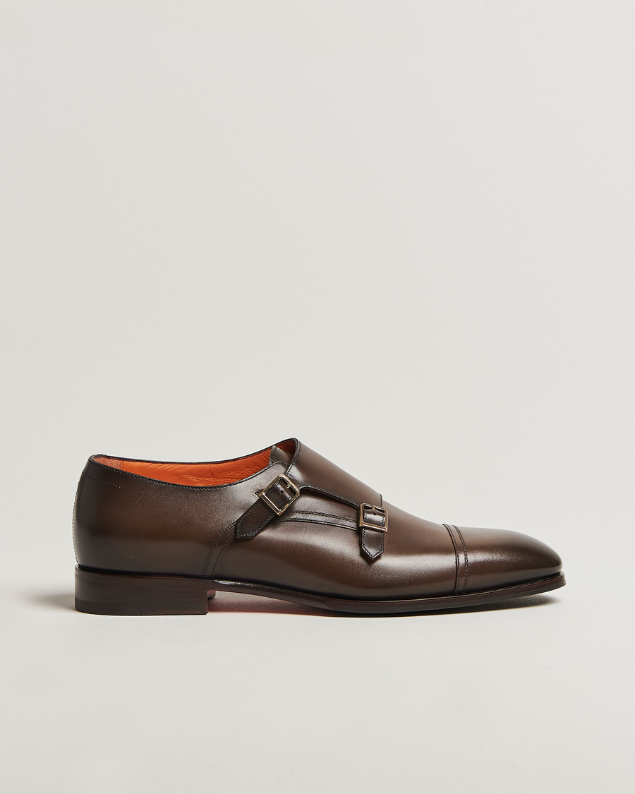 Herren | Monkstrap | Santoni | Adrian Double Monk Dark Brown Calf