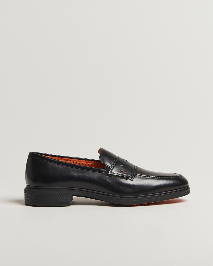 Herren | Loafer | Santoni | Easy Penny Loafer Black Calf