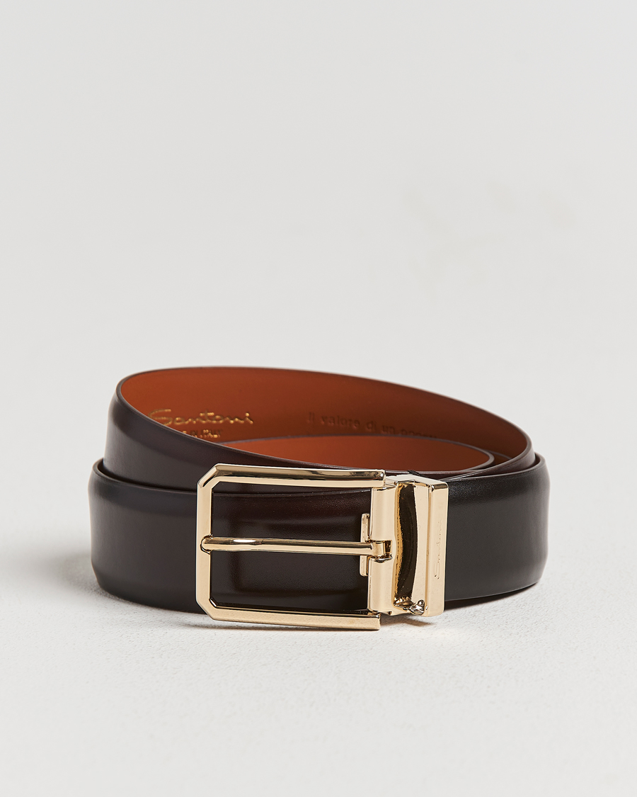 Herren | Gürtel | Santoni | Classic Leather Belt Dark Brown Calf