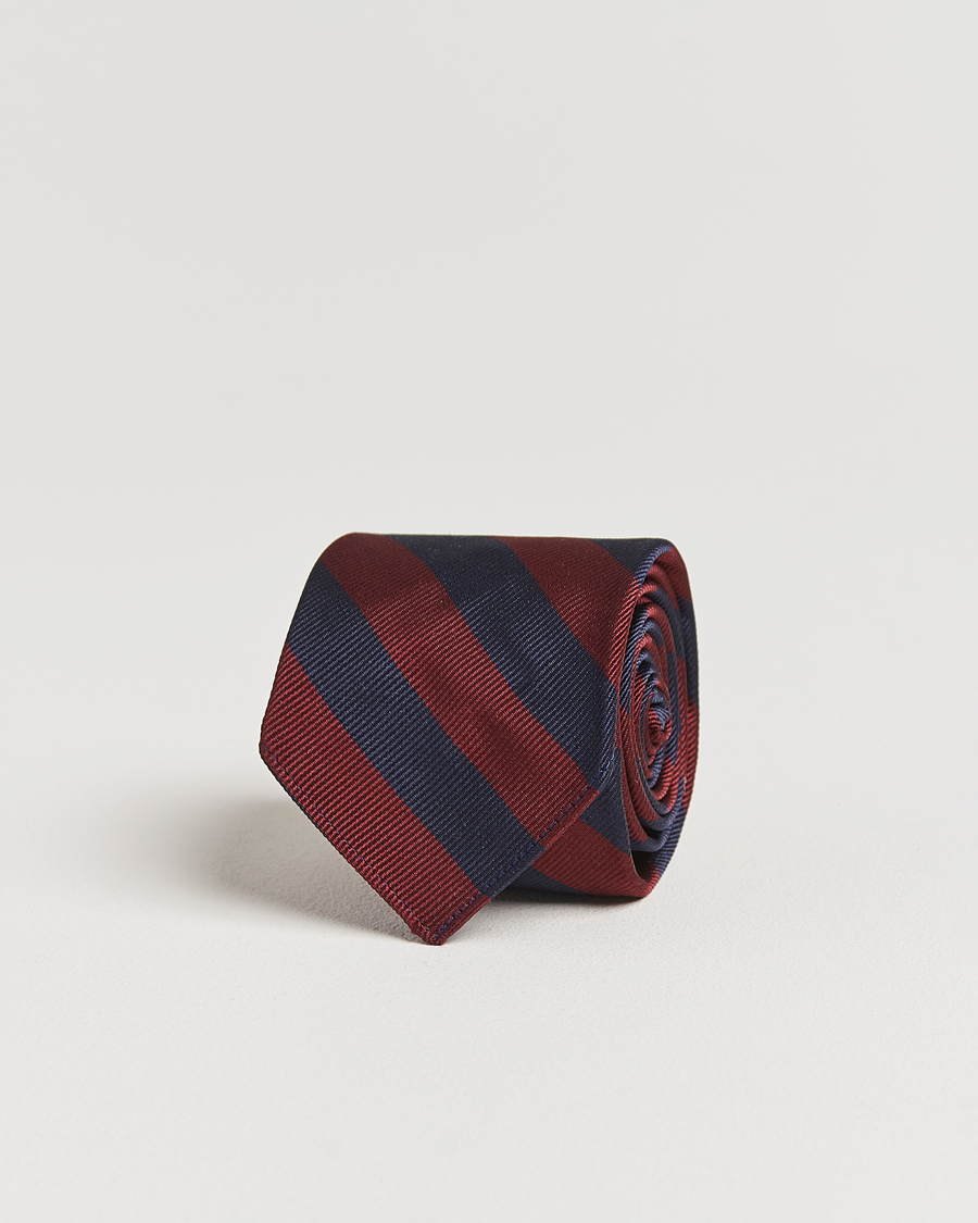 Herren | Krawatten | Kamakura Shirts | Vintage Ivy Regimental Stripe Silk Tie Navy/Green