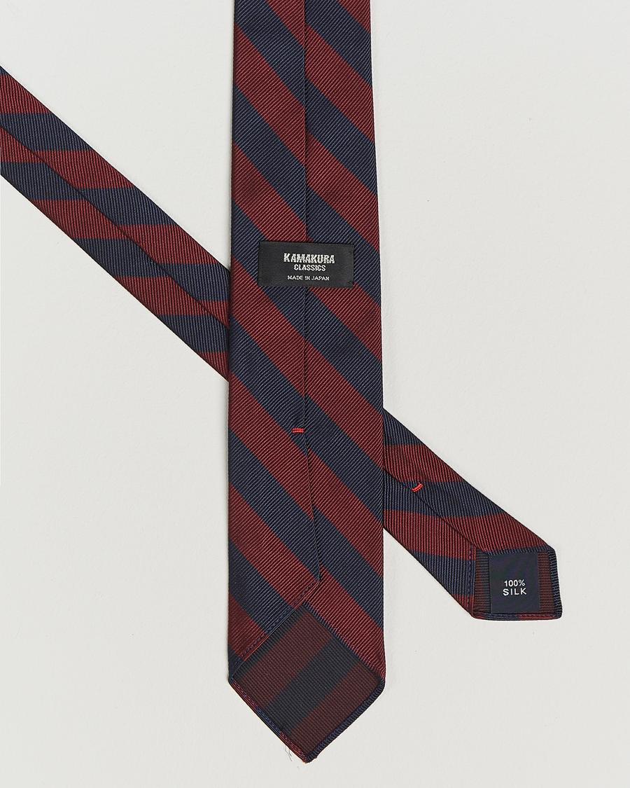 Herren | Krawatten | Kamakura Shirts | Kamakura ShirtsVintage Ivy Regimental Stripe Silk TieNavy/Burgundy