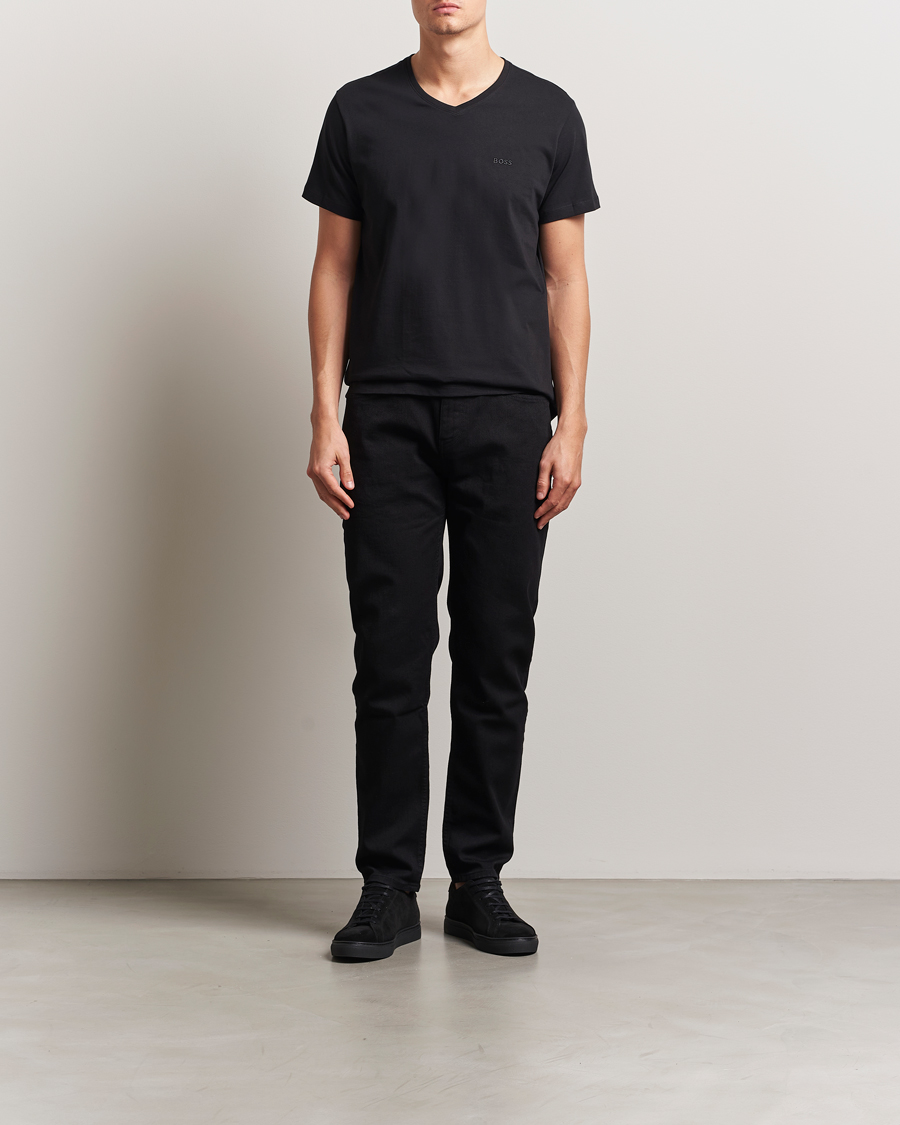 Herren | T-Shirts | BOSS BLACK | 2-Pack Relaxed Fit V-Neck T-Shirt Black