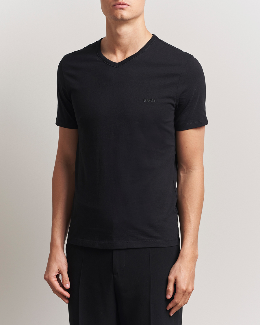 Herren | T-Shirts | BOSS BLACK | 3-Pack V-Neck T-Shirt Black