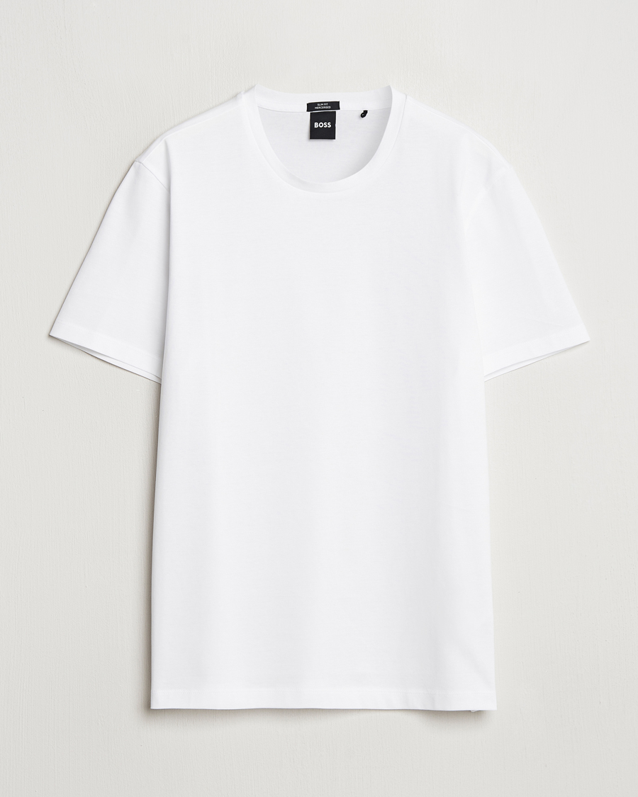 Herren | T-Shirts | BOSS BLACK | Tessler Mercerized Crew Neck T-Shirt White