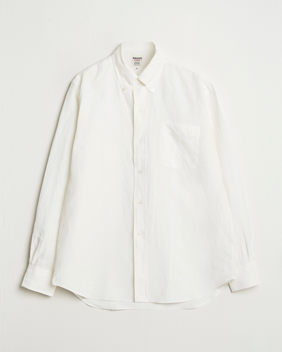 Herren | Hemden | Kamakura Shirts | Linen Ametora Shirt White
