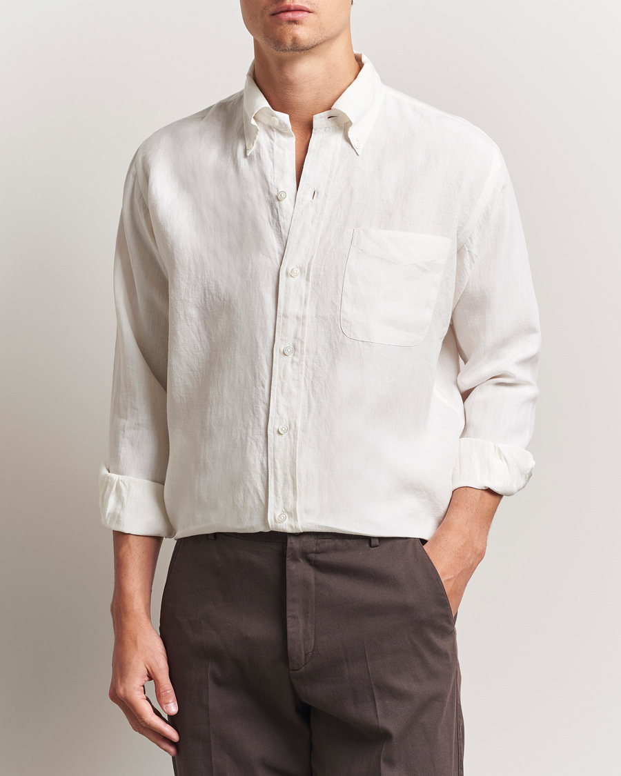 Herren | Hemden | Kamakura Shirts | Linen Ametora Shirt White