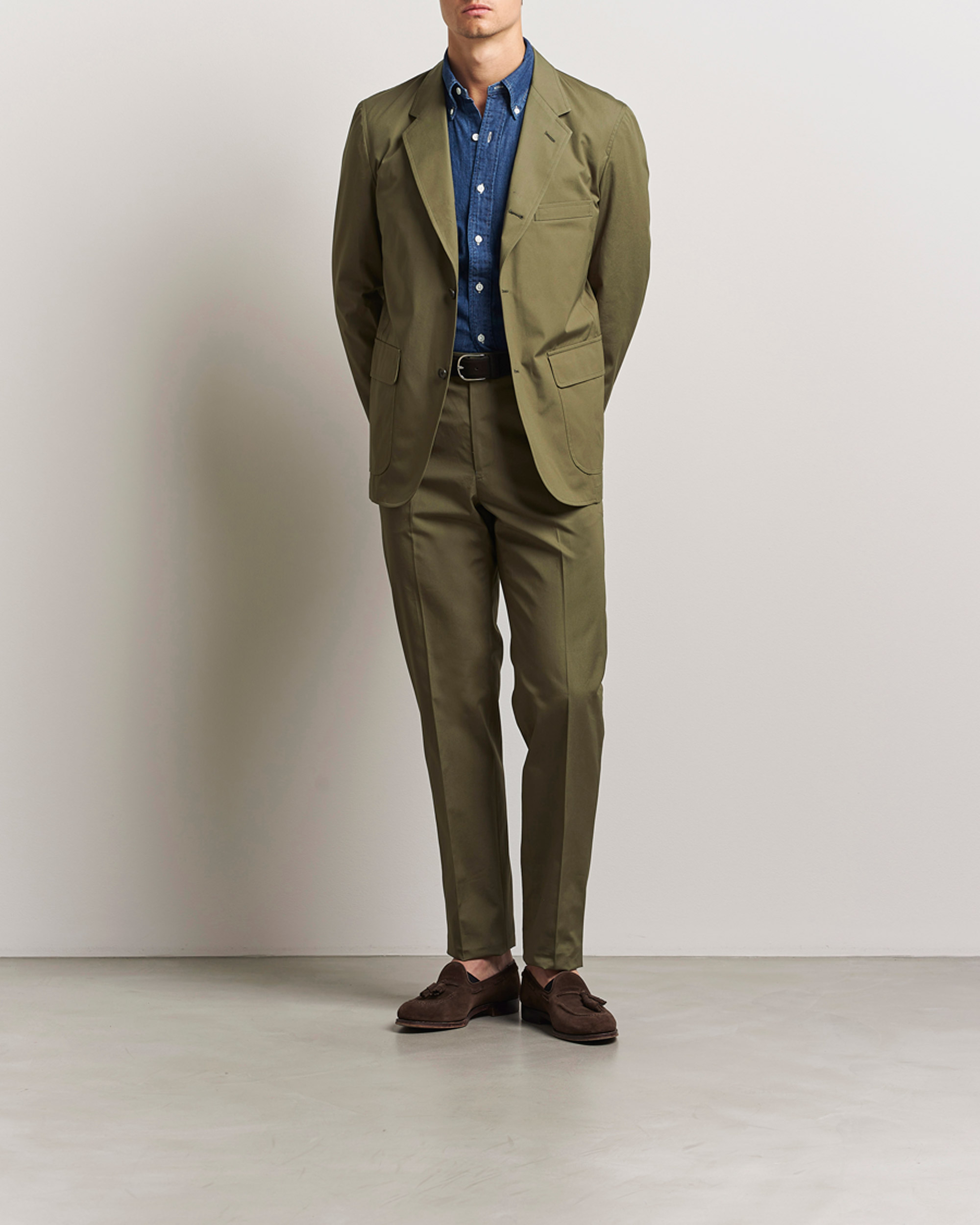 Herren | Sakkos | Kamakura Shirts | Cotton Ivy Jacket Olive