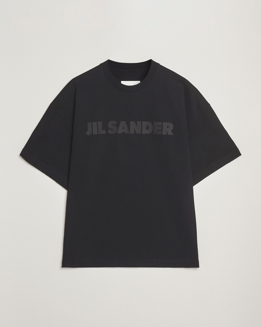 Herren | T-Shirts | Jil Sander | Round Collar Tonal Logo T-Shirt Black