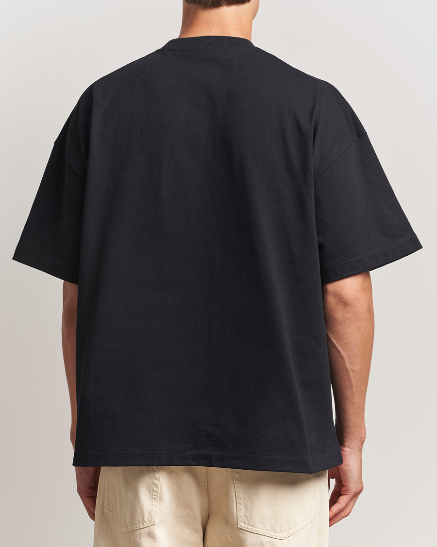 Herren | T-Shirts | Jil Sander | Round Collar Tonal Logo T-Shirt Black