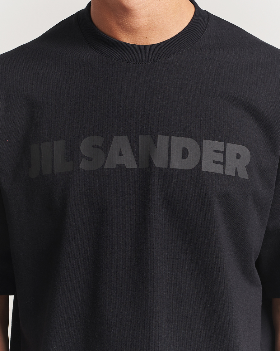 Herren | T-Shirts | Jil Sander | Round Collar Tonal Logo T-Shirt Black