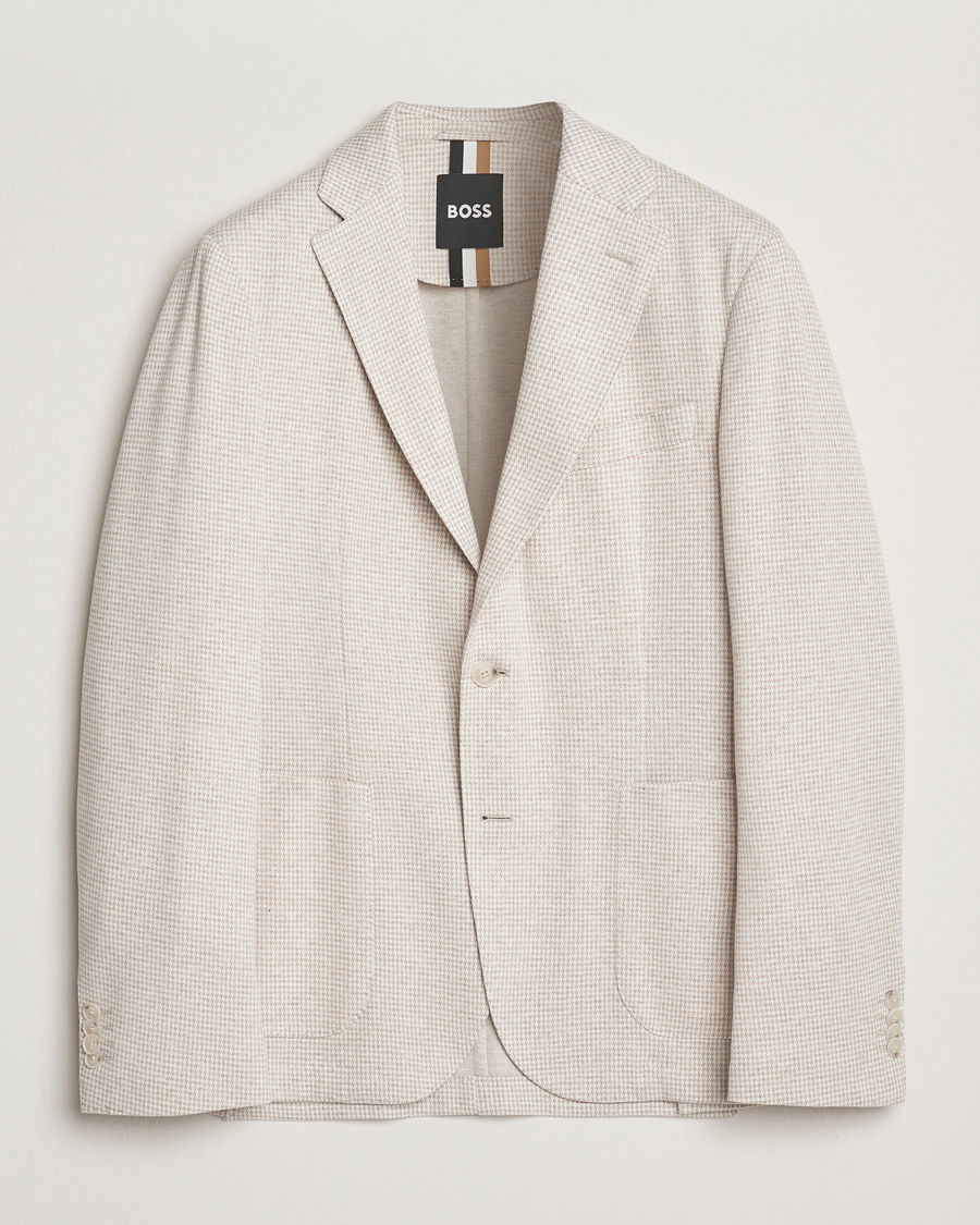 Herren | Sakkos | BOSS BLACK | Hanry Cotton Pepita Blazer Medium Beige