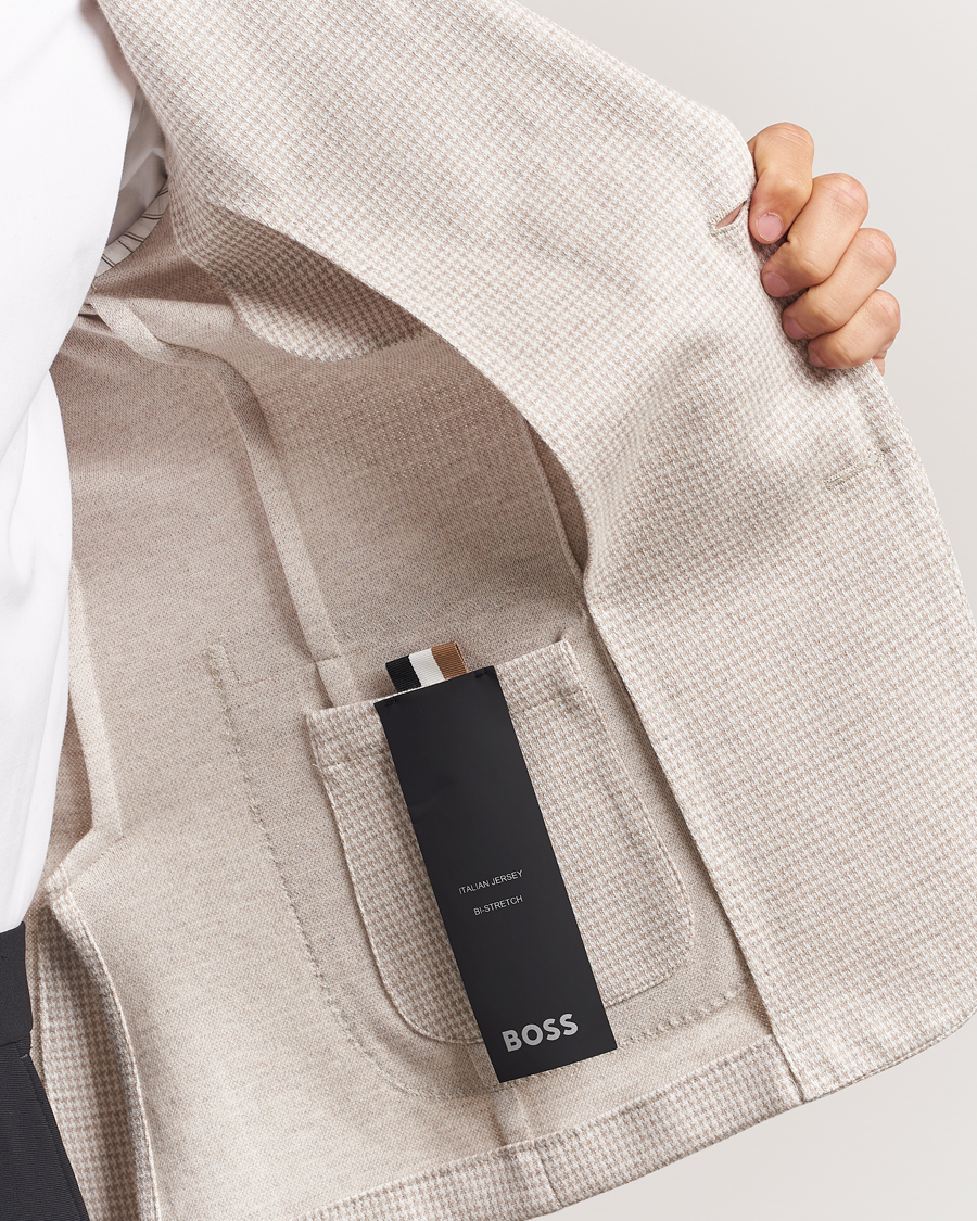 Herren | Sakkos | BOSS BLACK | Hanry Cotton Pepita Blazer Medium Beige