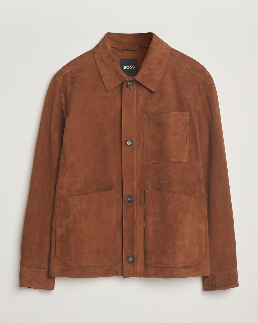 Herren | Jacken | BOSS BLACK | Markuedo Suede Jacket Medium Brown