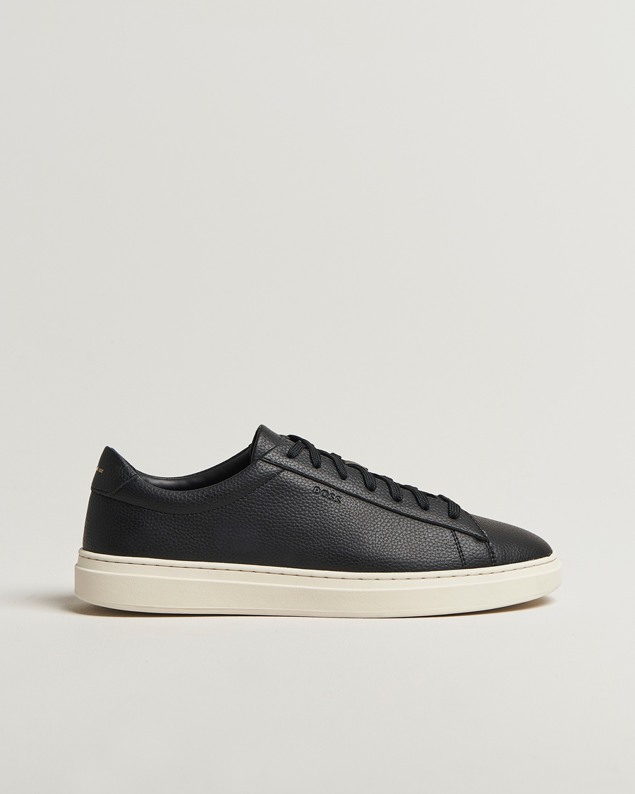 Herren | BOSS BLACK Kieran Grained Leather Sneaker Black | BOSS BLACK | Kieran Grained Leather Sneaker Black