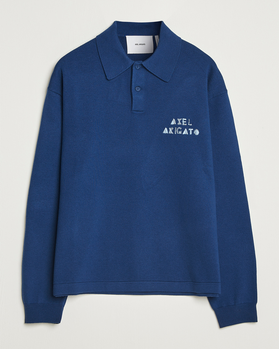 Herren | Pullover | Axel Arigato | Frey Wool/Cotton Knitted Polo Navy
