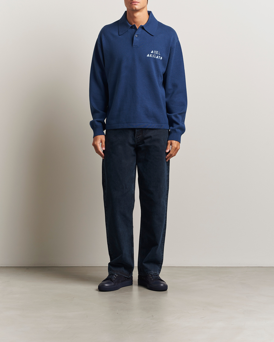 Herren | Pullover | Axel Arigato | Frey Wool/Cotton Knitted Polo Navy