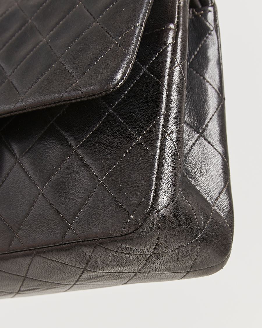 Herren | Chanel Pre-Owned Classic Double Flap Medium Lambskin Black | Chanel Pre-Owned | Classic Double Flap Medium Lambskin Black