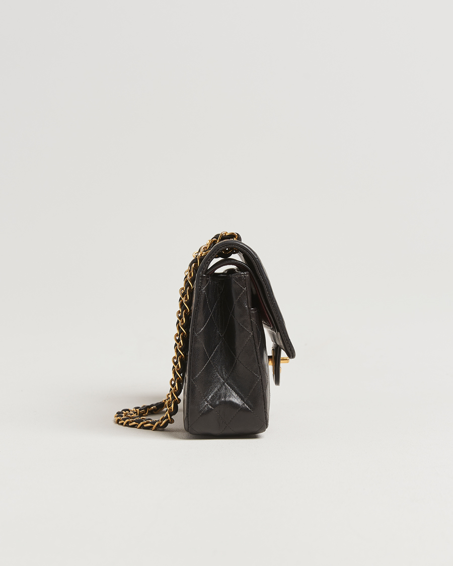 Herren | Chanel Pre-Owned Classic Double Flap Medium Lambskin Black | Chanel Pre-Owned | Classic Double Flap Medium Lambskin Black