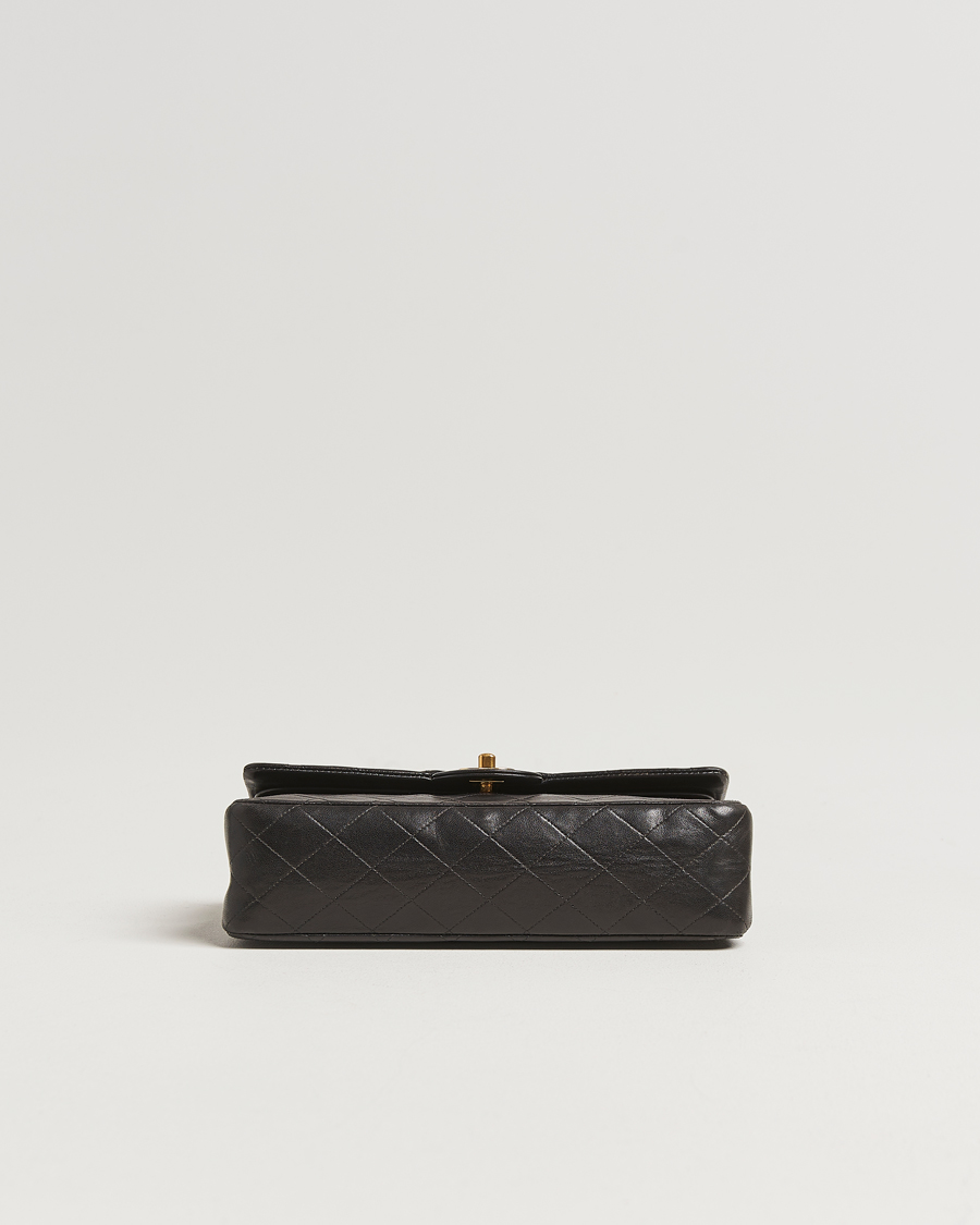 Herren | Chanel Pre-Owned Classic Double Flap Medium Lambskin Black | Chanel Pre-Owned | Classic Double Flap Medium Lambskin Black