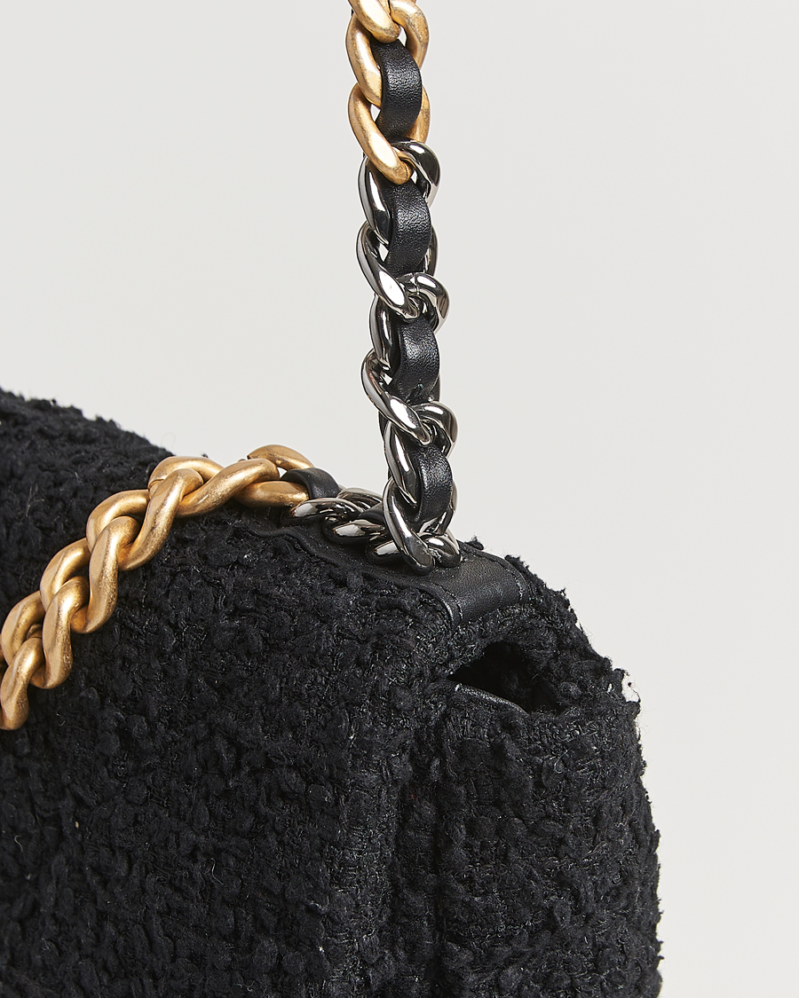 Herren | Chanel Pre-Owned Chanel 19 Tweed Handbag Black | Chanel Pre-Owned | Chanel 19 Tweed Handbag Black