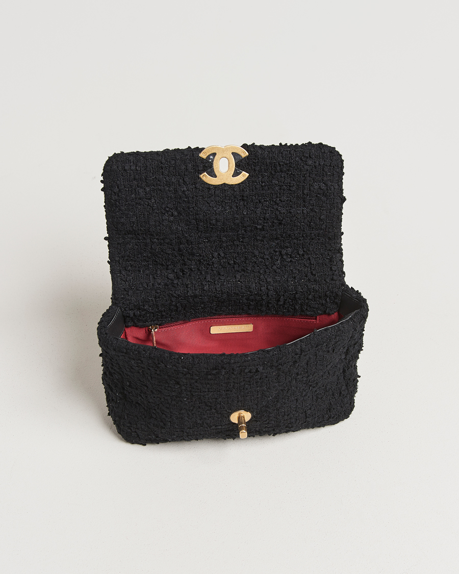 Herren | Chanel Pre-Owned Chanel 19 Tweed Handbag Black | Chanel Pre-Owned | Chanel 19 Tweed Handbag Black