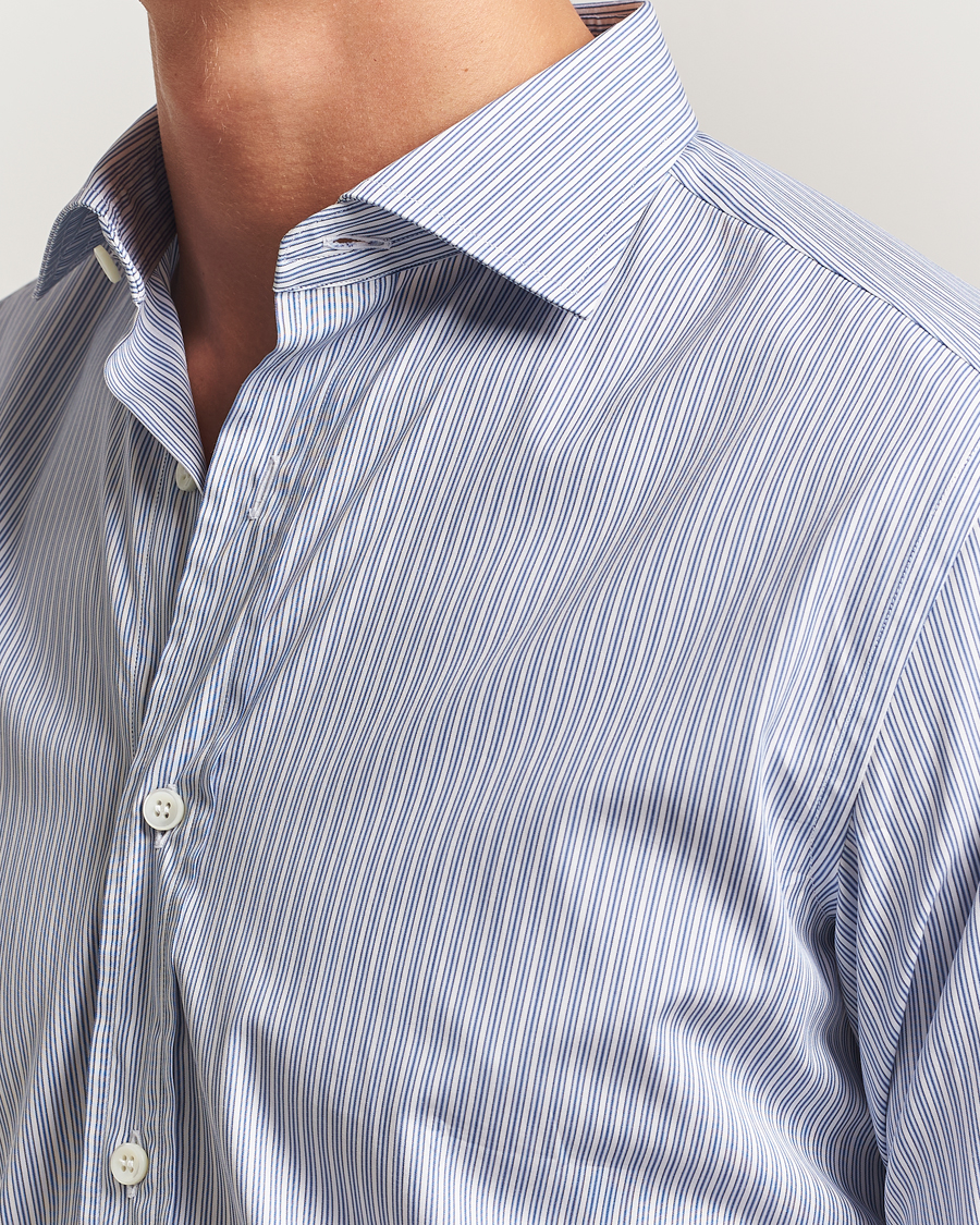 Herren | Hemden | Brioni | Classic Dress Shirt Blue Stripe