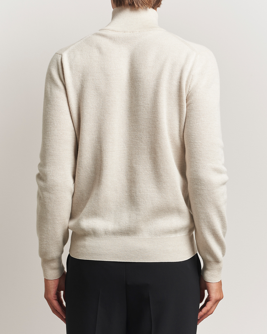 Herren | Pullover | Brioni | Cashmere Rib Half Zip Beige