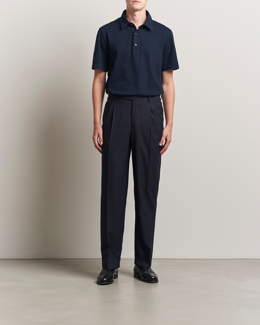 Herren | Hosen | Brioni | Capri Wool Trousers Navy