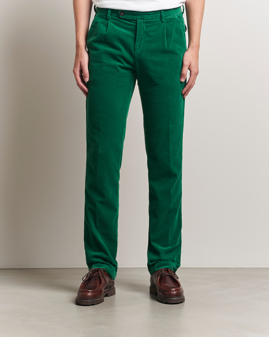 Herren | Hosen | Massimo Alba | Ionio Pleated Corduroy Pants Green