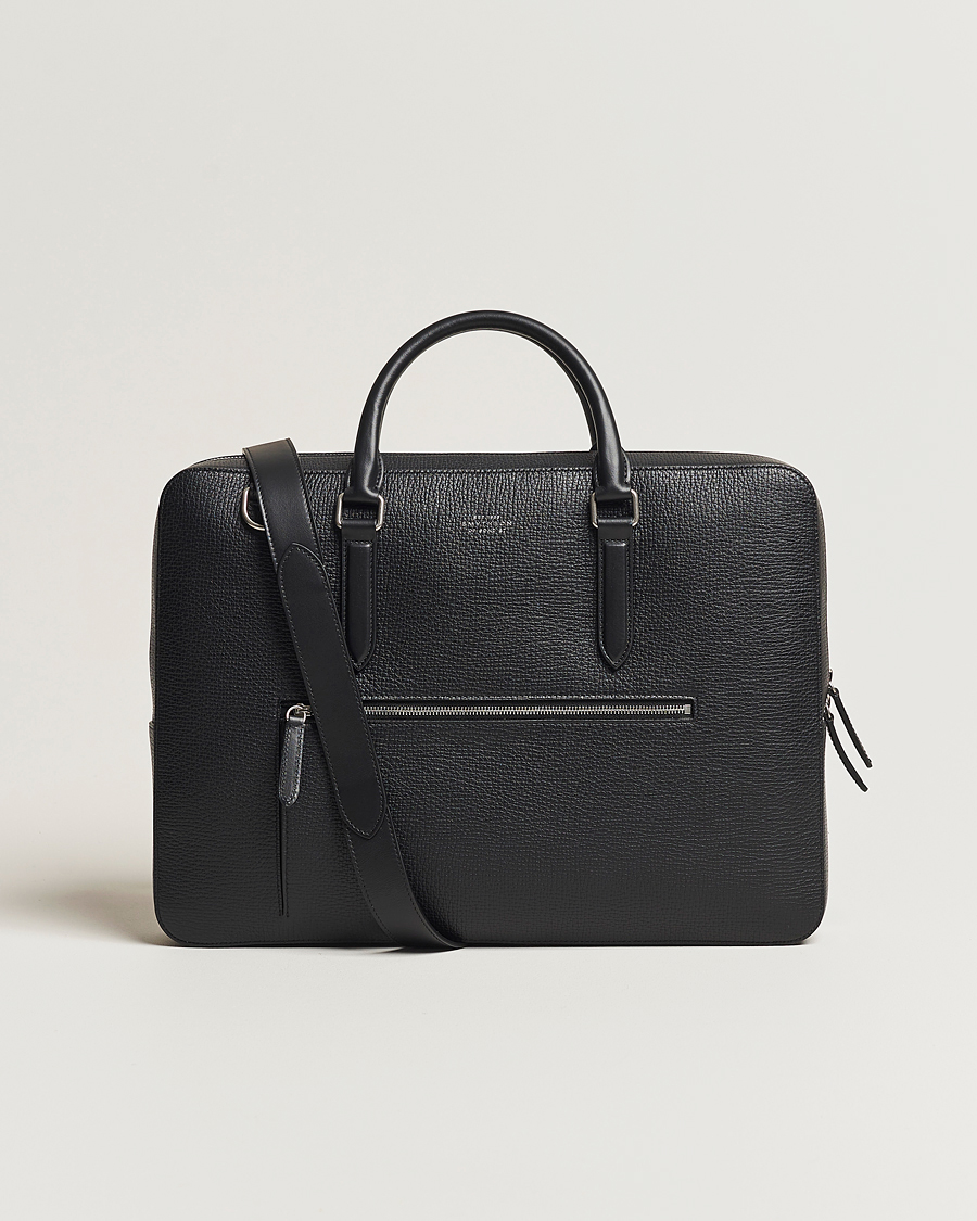 Herren | Taschen | Smythson | Ludlow Slim Briefcase With Zip Front Black