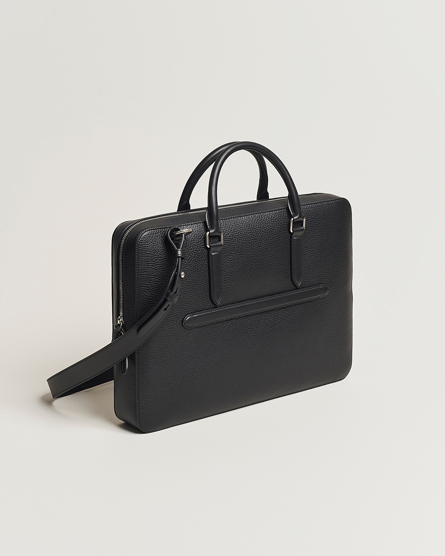 Herren | Smythson Ludlow Slim Briefcase With Zip Front Black | Smythson | Ludlow Slim Briefcase With Zip Front Black
