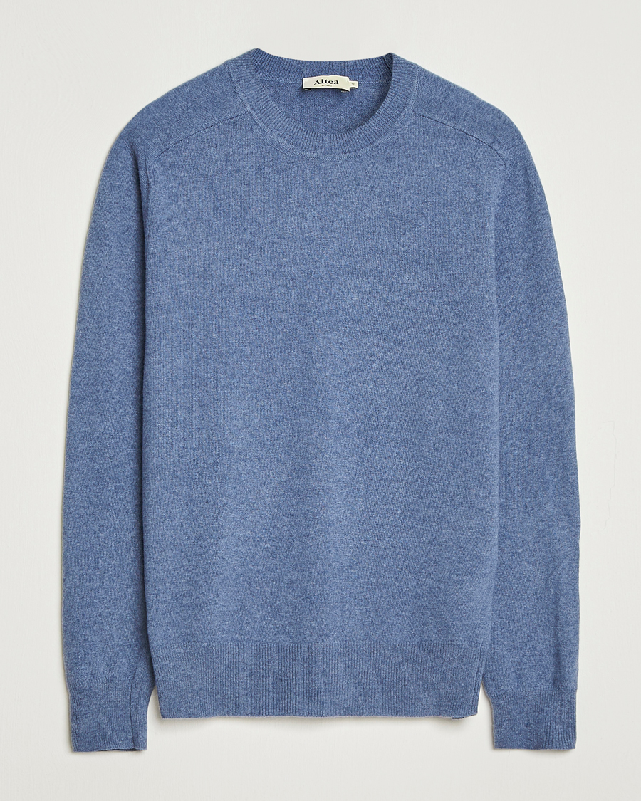 Herren | Pullover | Altea | Wool/Cashmere Crew Neck Pullover Blue