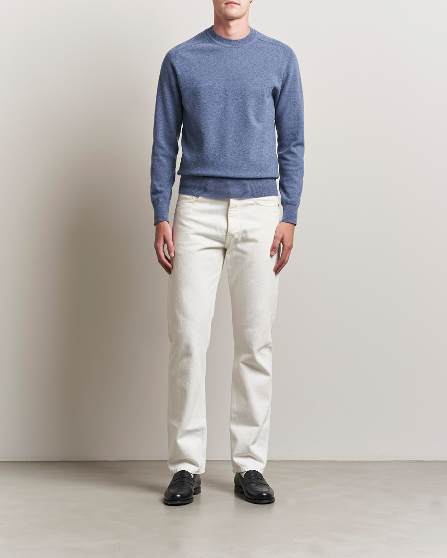 Herren | Pullover | Altea | Wool/Cashmere Crew Neck Pullover Blue