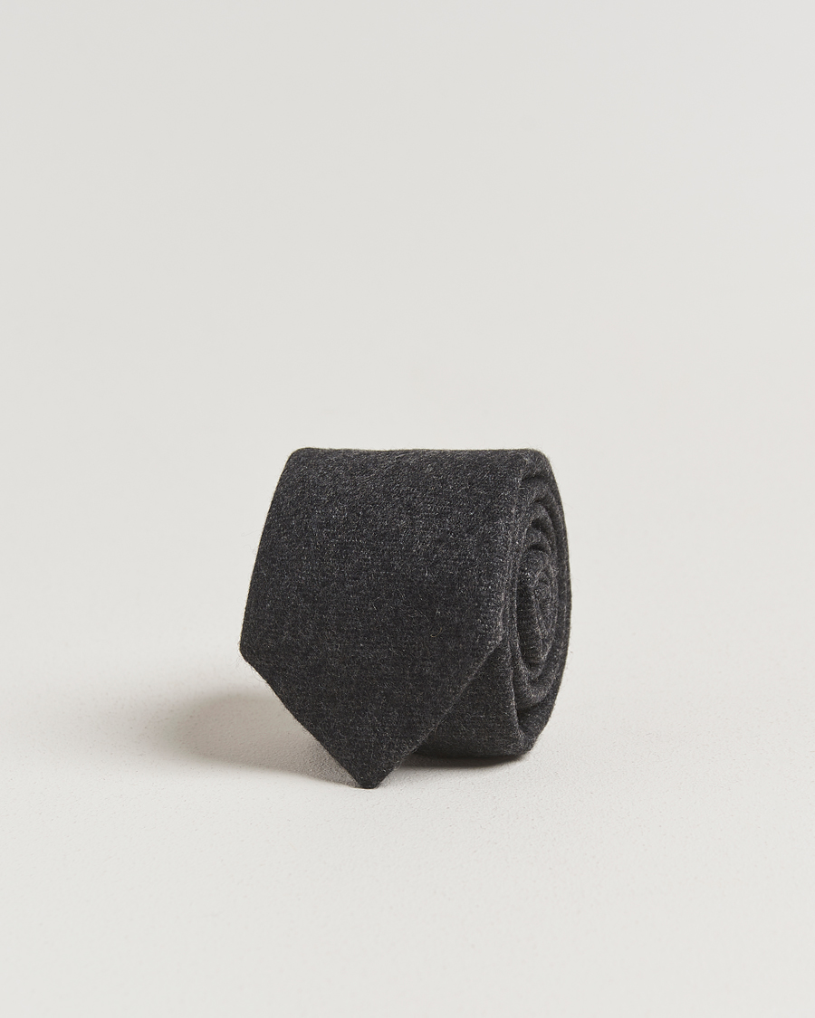 Herren | Krawatten | Amanda Christensen | Cashmere 8cm Tie Dark Grey