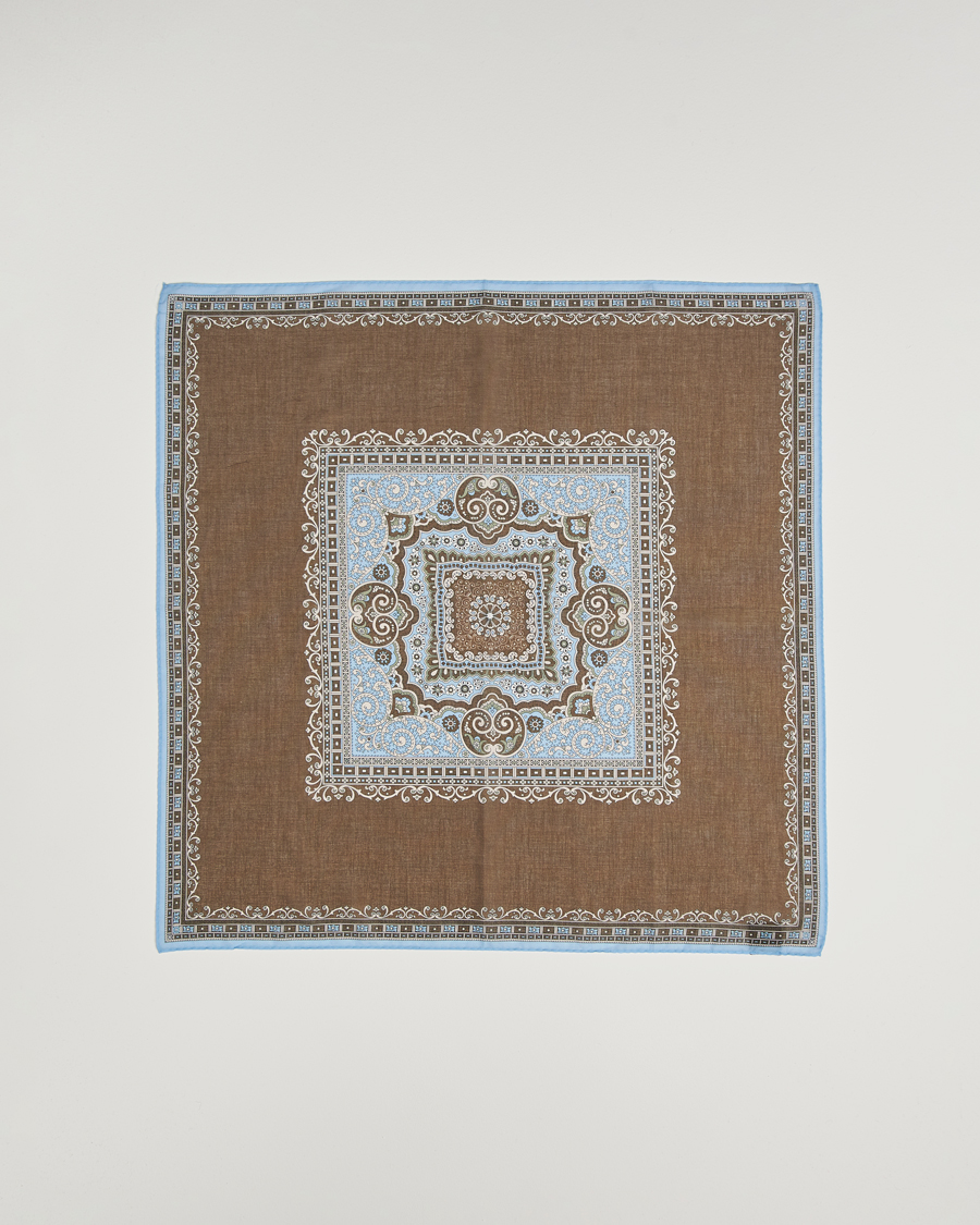 Herren | Tücher | Amanda Christensen | Cotton Voilé Printed Paisley Bandana Brown