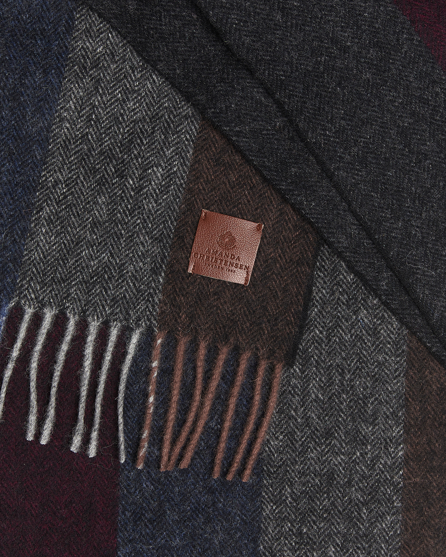 Herren | Amanda Christensen Merino Wool Herringbone Striped Scarf Multi | Amanda Christensen | Merino Wool Herringbone Striped Scarf Multi