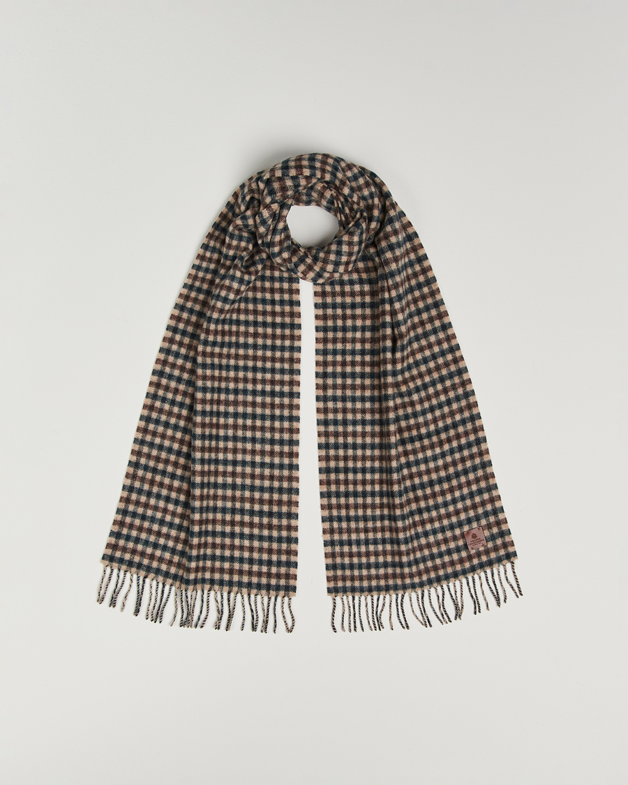 Herren | Amanda Christensen Wool Check Scarf Green/Brown | Amanda Christensen | Wool Check Scarf Green/Brown