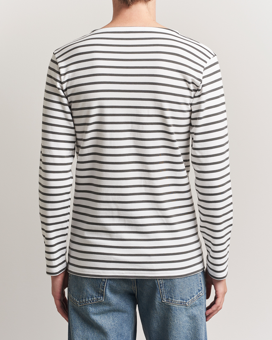 Herren | T-Shirts | Armor-lux | Houat Héritage Stripe Long Sleeve T-Shirt Milk/Chiméra