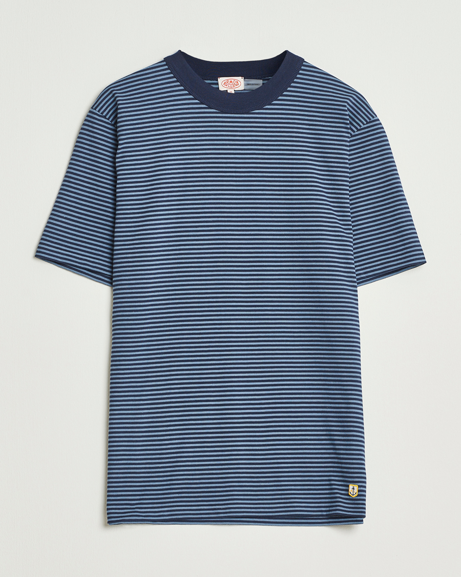 Herren | T-Shirts | Armor-lux | Héritage Callac Striped T-Shirt Deep Marine/Bluefin