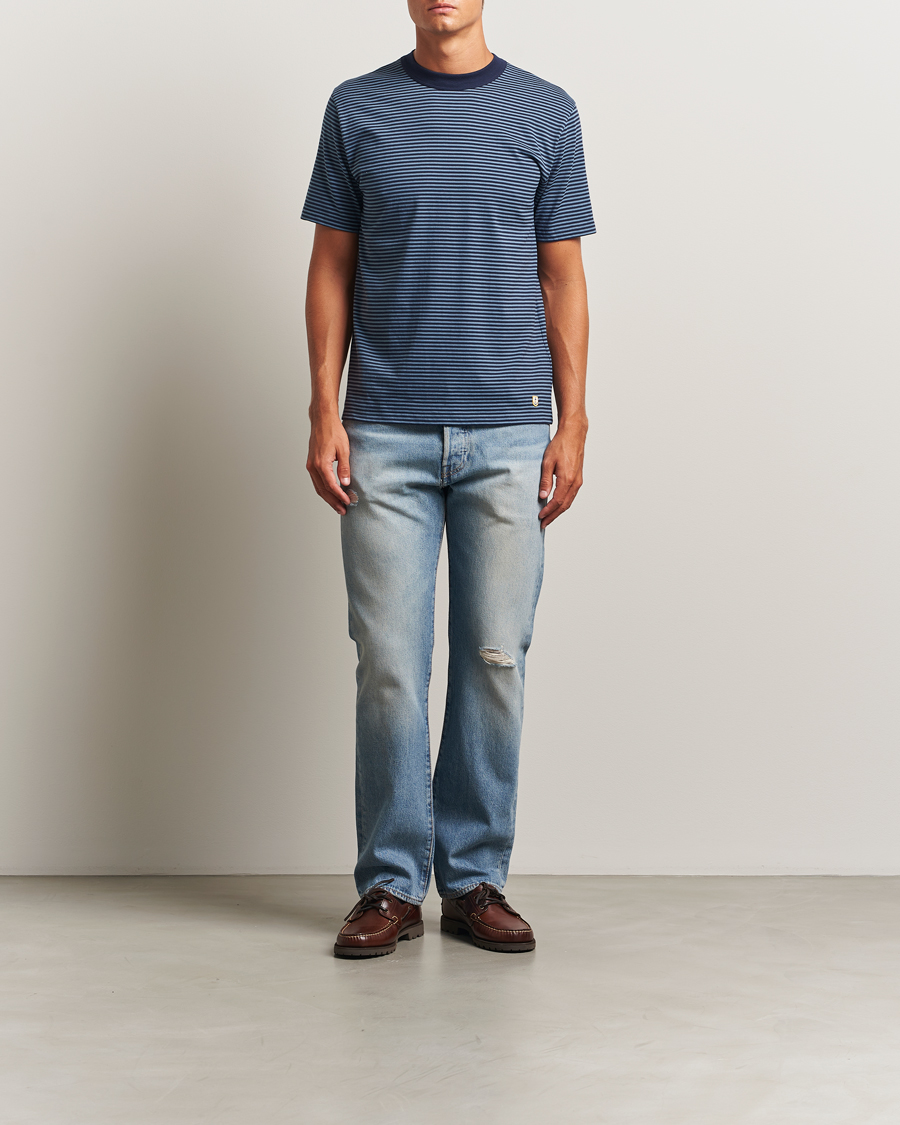 Herren | T-Shirts | Armor-lux | Héritage Callac Striped T-Shirt Deep Marine/Bluefin