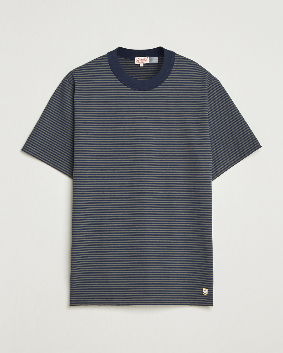 Herren | T-Shirts | Armor-lux | Héritage Callac Striped T-Shirt Deep Marine/Chiméra