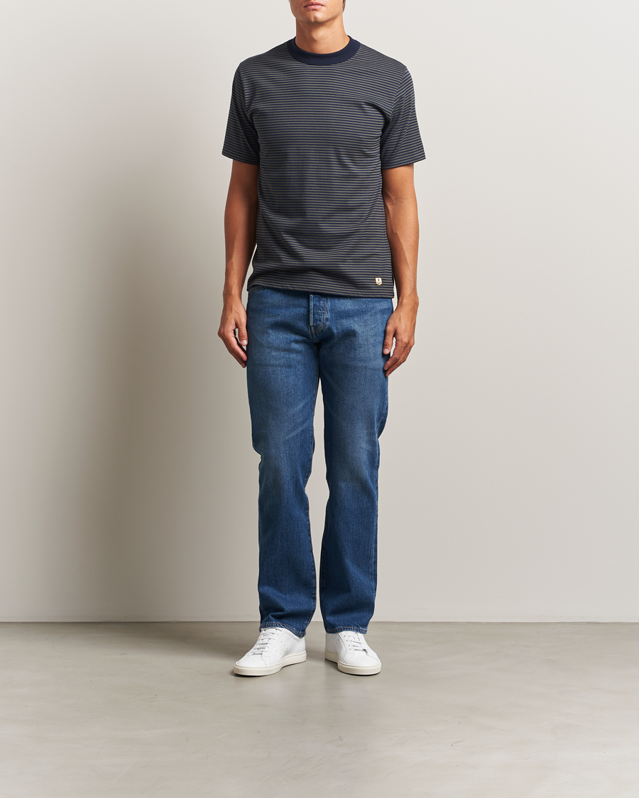 Herren | T-Shirts | Armor-lux | Héritage Callac Striped T-Shirt Deep Marine/Chiméra