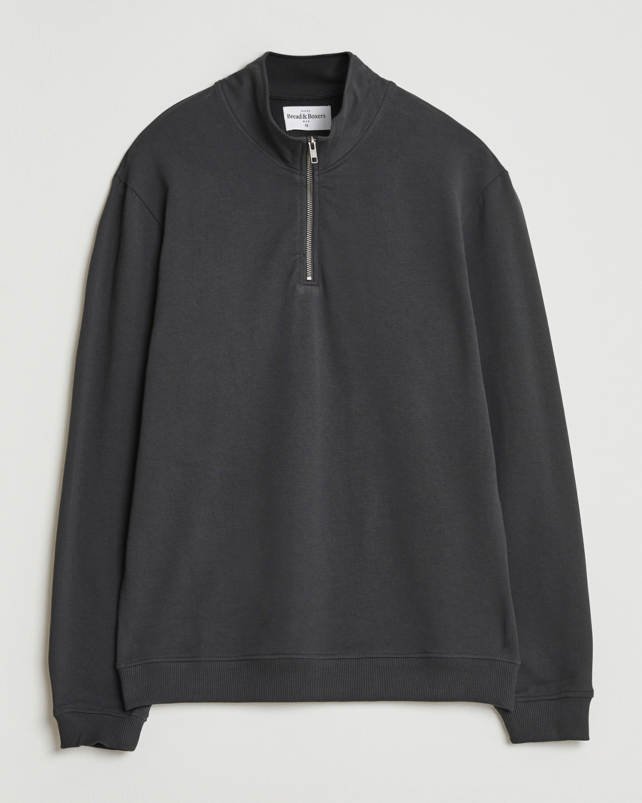 Herren | Pullover | Bread & Boxers | Loungewear Half Zip Charcoal