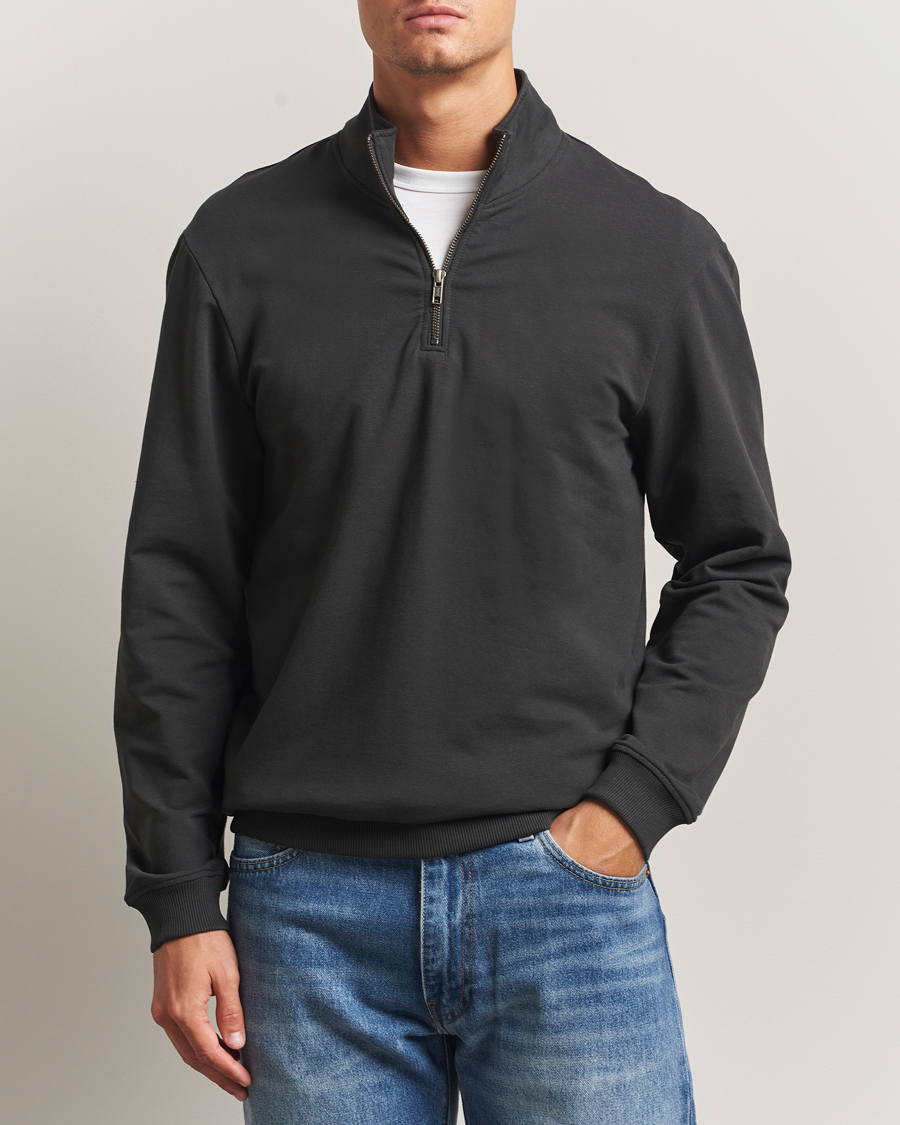 Herren | Pullover | Bread & Boxers | Loungewear Half Zip Charcoal