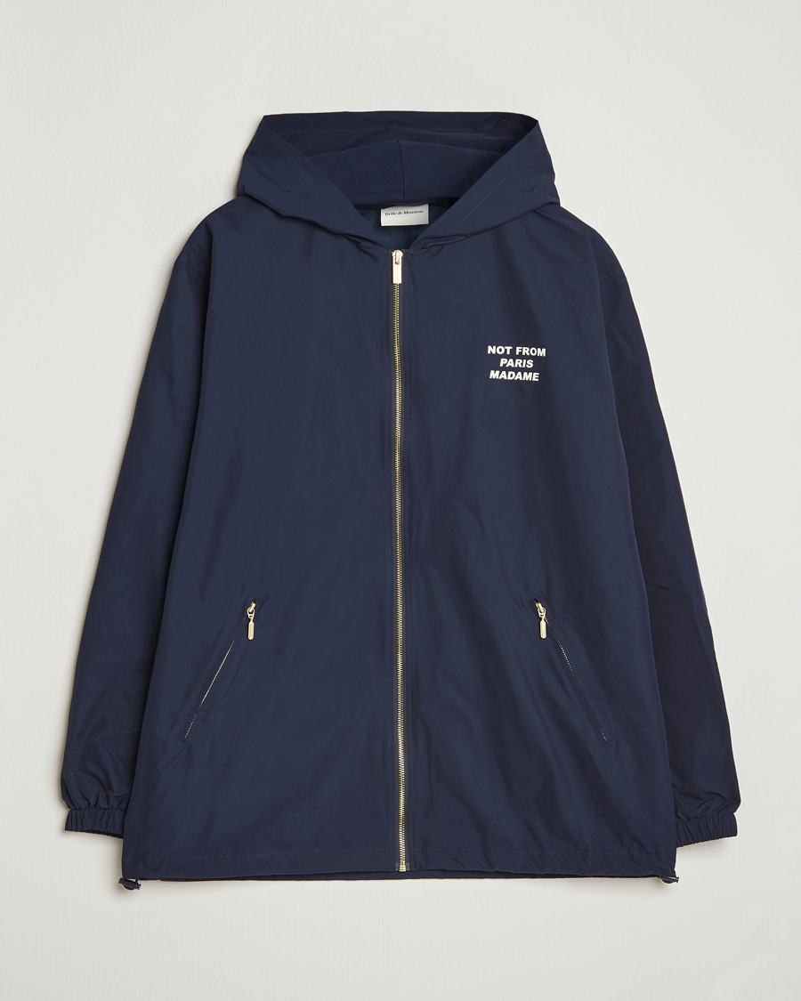 Herren | Jacken | Drôle de Monsieur | La Veste Capuche Slogan Jacket Navy