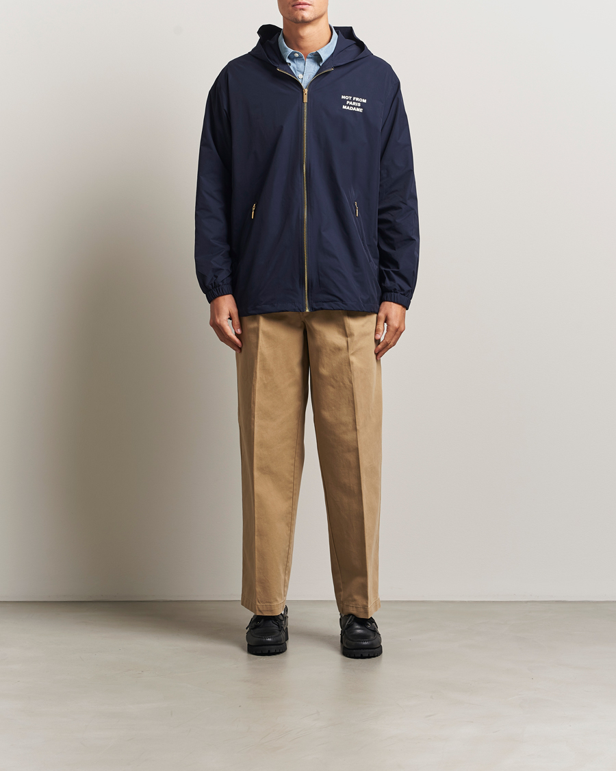 Herren | Jacken | Drôle de Monsieur | La Veste Capuche Slogan Jacket Navy