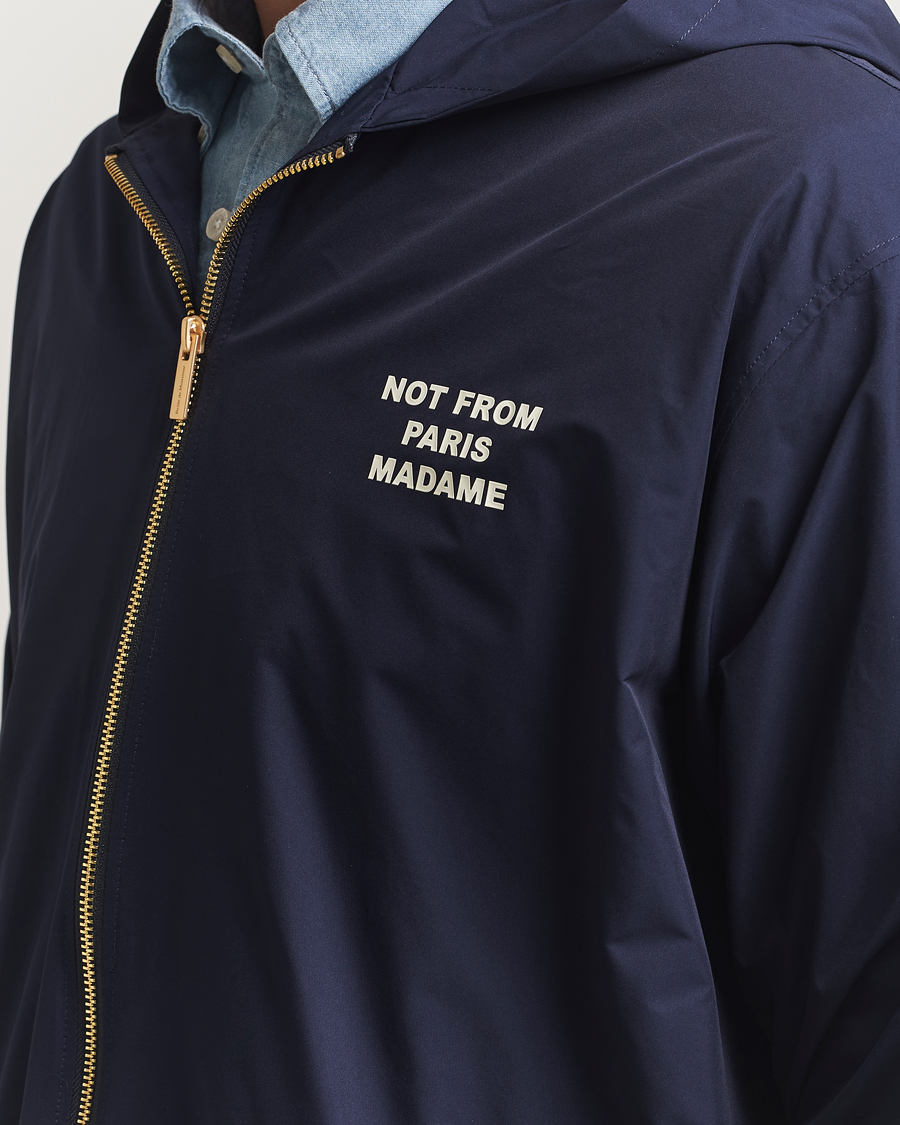 Herren | Jacken | Drôle de Monsieur | La Veste Capuche Slogan Jacket Navy