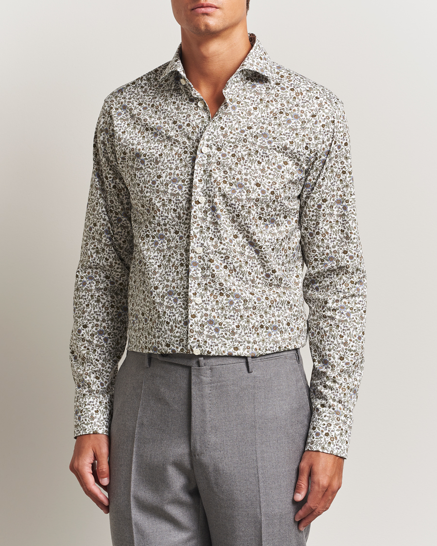 Herren | Hemden | Eton | Slim Fit Signature Twill Floral Print Shirt White