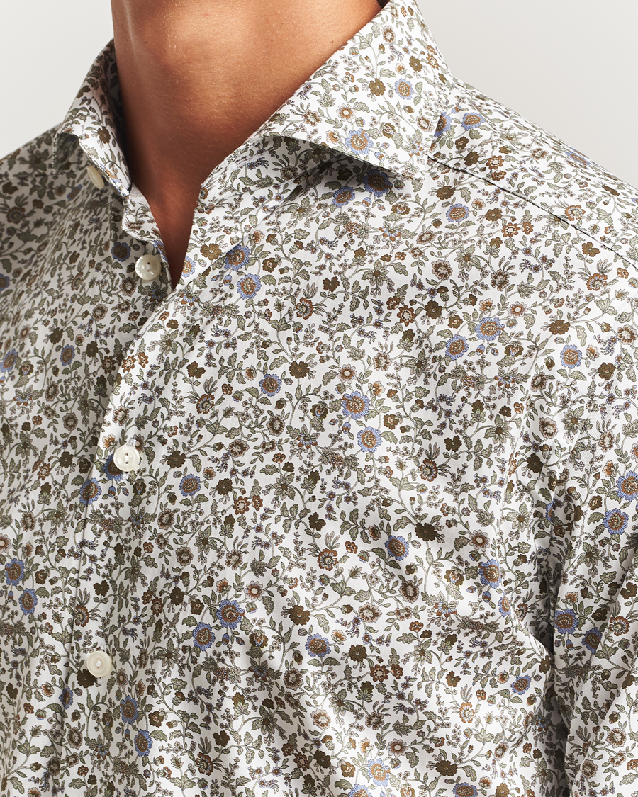 Herren | Hemden | Eton | Slim Fit Signature Twill Floral Print Shirt White